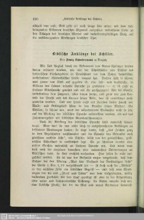 Bibliche Anklänge bei Schiller