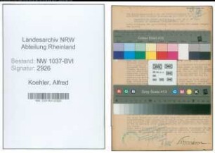 Entnazifizierung Alfred Koehler , geb. 01.09.1909 (Angestellter)