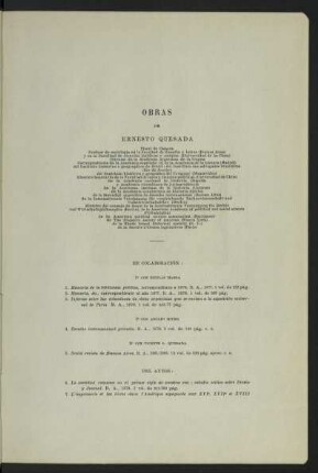 Obras de Ernesto Quesada