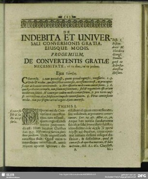 De Indebita Et Universali Conversionis Gratia