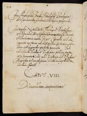 VIII. De manuum impositione.