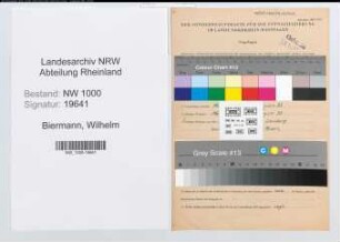 Entnazifizierung Wilhelm Biermann, geb. 28.11.1891 (Bankprokurist)