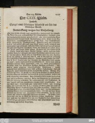 Der CXIX. Psalm.