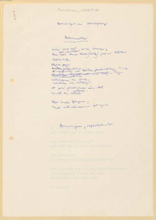 Heinz Piontek (1925-2003) Nachlass: Romanzen, reflektiert - BSB Ana 465 A.1.22