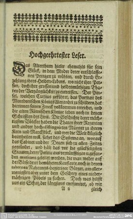 Hochgeehrtester Leser