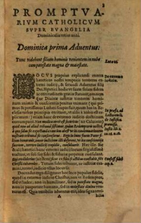 Thomae Stapletoni, Angli, S. Theologiae Doctoris, Et Professoris Regii Lovanii, Promptvarivm Catholicvm : Ad instructionem Concionatorum contra haereticos nostri temporis, Svper Omnia Evangelia Totivs Anni Tam Dominicalia, Qvam De Festis; ... solide defendat, [1]