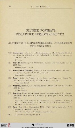 Seltene Porträts berühmter Persönlichkeiten (Nr. 230-496)