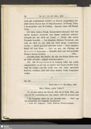 Nr 14. Rom den 1. [-10.] März 1834