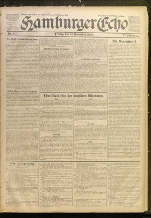 Hamburger Echo ; [...] ; Abend-Ausgabe