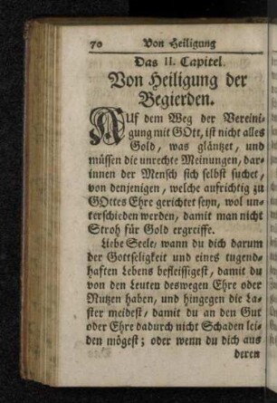 Das II. Capitel. Von Heiligung der Begierden.