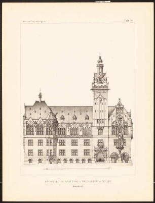 Konkurrenzentwürfe für ein Rathaus in Stuttgart, zusammengest. v. W. Kick, Stuttgart 1895: Ansicht