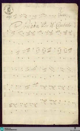 Sonatas - Mus. Hs. 1098 : cemb; C