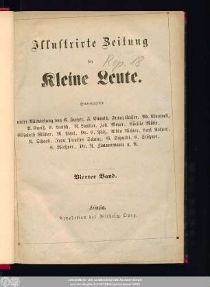 4. 1877: Illustrirte Zeitung für kleine Leute