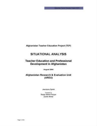 Teacher education and professional development in Afghanistan