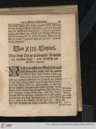 Das XIII. Capitel