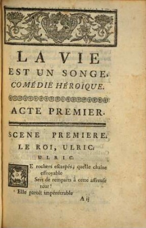 La vie est un songe : comédie héroique