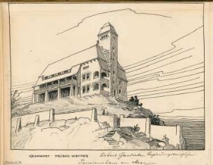 Pension am Meer Monatskonkurrenz Februar 1906: Perspektivische Ansicht