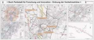 Ordnung der Verkehrsströme Schinkelwettbewerb 2003: Lagepläne 1:12500, 1:10000, schematischer Lageplan 1:1500