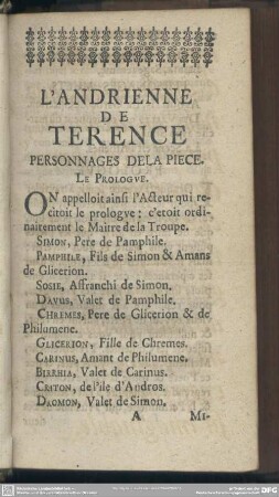 L'Andrienne De Terence