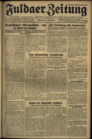 Erste Ausgabe vom Mittwoch, den 25. Juli 1934.