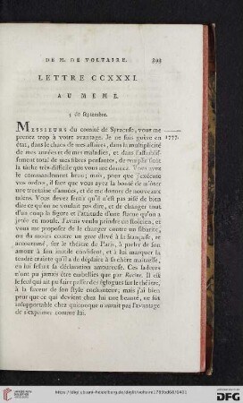 (Lettre CCXXXI - CCXL)