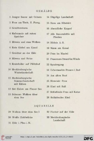 Gemälde (Nr. 1-28)