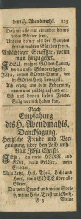 Nach Empfahung des H. Abendmahls