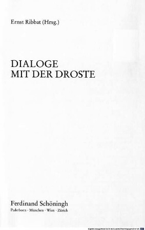 Dialoge mit der Droste
