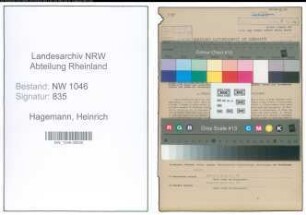 Entnazifizierung Heinrich Hagemann , geb. 28.08.1868 (Sparkassenvorstand)