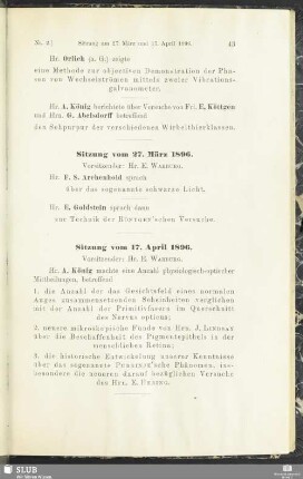 Sitzung vom 27. März 1896