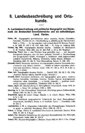 II. Landesbeschreibung und Ortskunde
