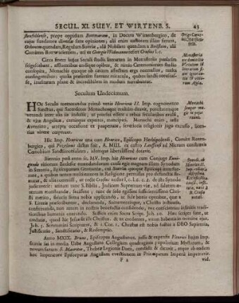 Seculum Undecimum. - Seculum Decimum Quintum.