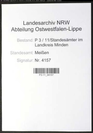Sterberegister Standesamt Meißen