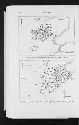 Karte III e und III f: Gräflicher und adliger Grundbesitz im Raum Plön-Eutin und Segeberg-Lübeck-Oldeslo