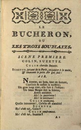 Le Bucheron, ou Les Trois Souhaits : Comédie En Un Acte, Meslée D'Ariettes