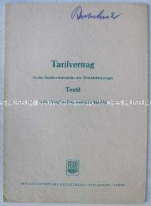 Tarifvertrag der IG Textil-Bekleidung-Leder