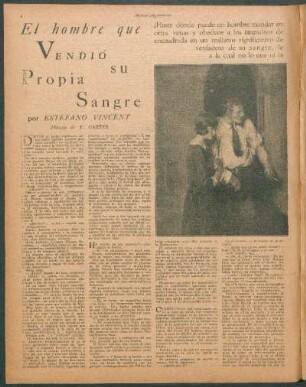 El hombre que vendió su propia sangre : Dibujo de P. Carter