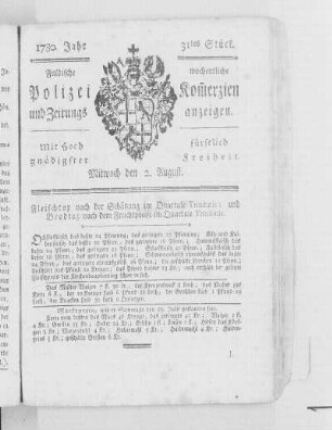31tes Stück., 2. August 1780