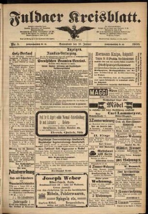 Zweite Ausgabe vom Samstag, den 10. Januar 1903.
