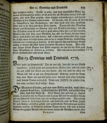 Am 23. Sonntage nach Trinitatis. 1778. - Am 25. Sonntage nach Trinitatis. 1778.