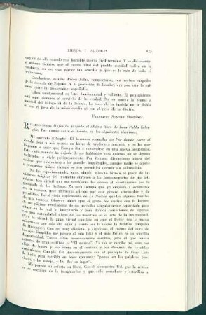 Ricardo Sáenz Hayes ha juzgado el último libro de Juan Pablo Echagüe