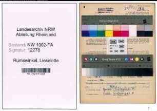Entnazifizierung Lieselotte Rumswinkel, geb. 04.06.1920 (Verwalterin)