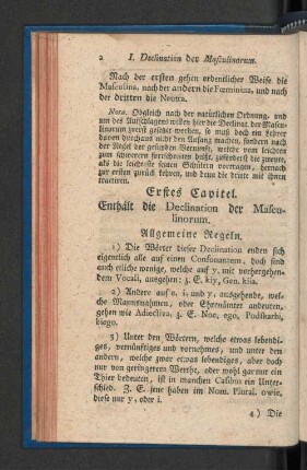 Erstes Capitel. Enthält die Declination der Masculinorum.