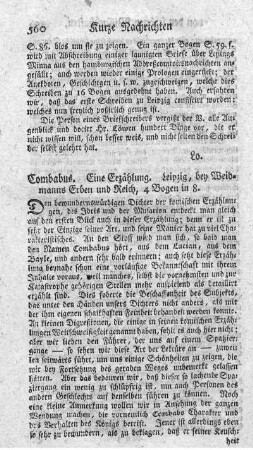 Combabus. Eine Erzählung.