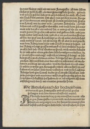 Wie Andolosia nach der hochzeit haim reyten wolt gen Famagusta/ ...