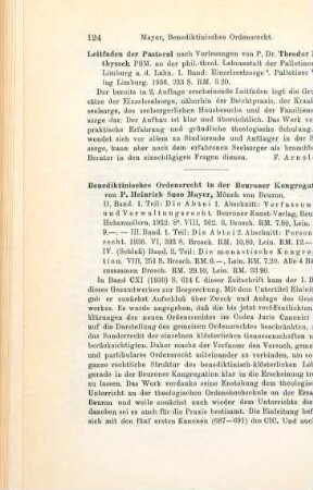 124 [Rezension] Mathyssek, Theodor, Leitfaden der Pastoral ; 1.Einzelseelsorge