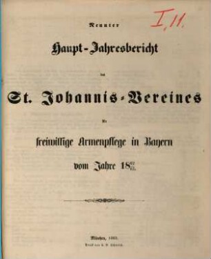 Haupt-Jahresbericht des St.-Johannis-Vereines für Freiwillige Armenpflege in Bayern : vom Jahre .., 9. 1862/63