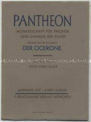 Monatszeitschrift für Kunstsammler "Pantheon" u.a. über eine Tintoretto-Ausstellung in Venedig