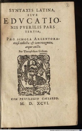 Syntaxis latina : sive Educationis puerilis pars III.