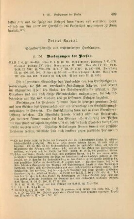 Drittes Kapitel. Schuldverhältnisse aus rechtswidrigen Handlungen
